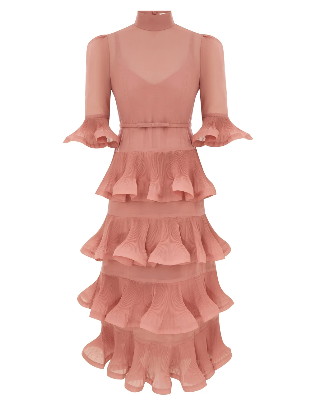 Zimmermann Pleated Sleeved Midi Dress | Ready to Wear 2025 Collection Coveti Elevate your elegance in this Zimmermann Dresses from the 2025 resort wear edit