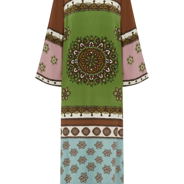 alemais contina silk midi dress