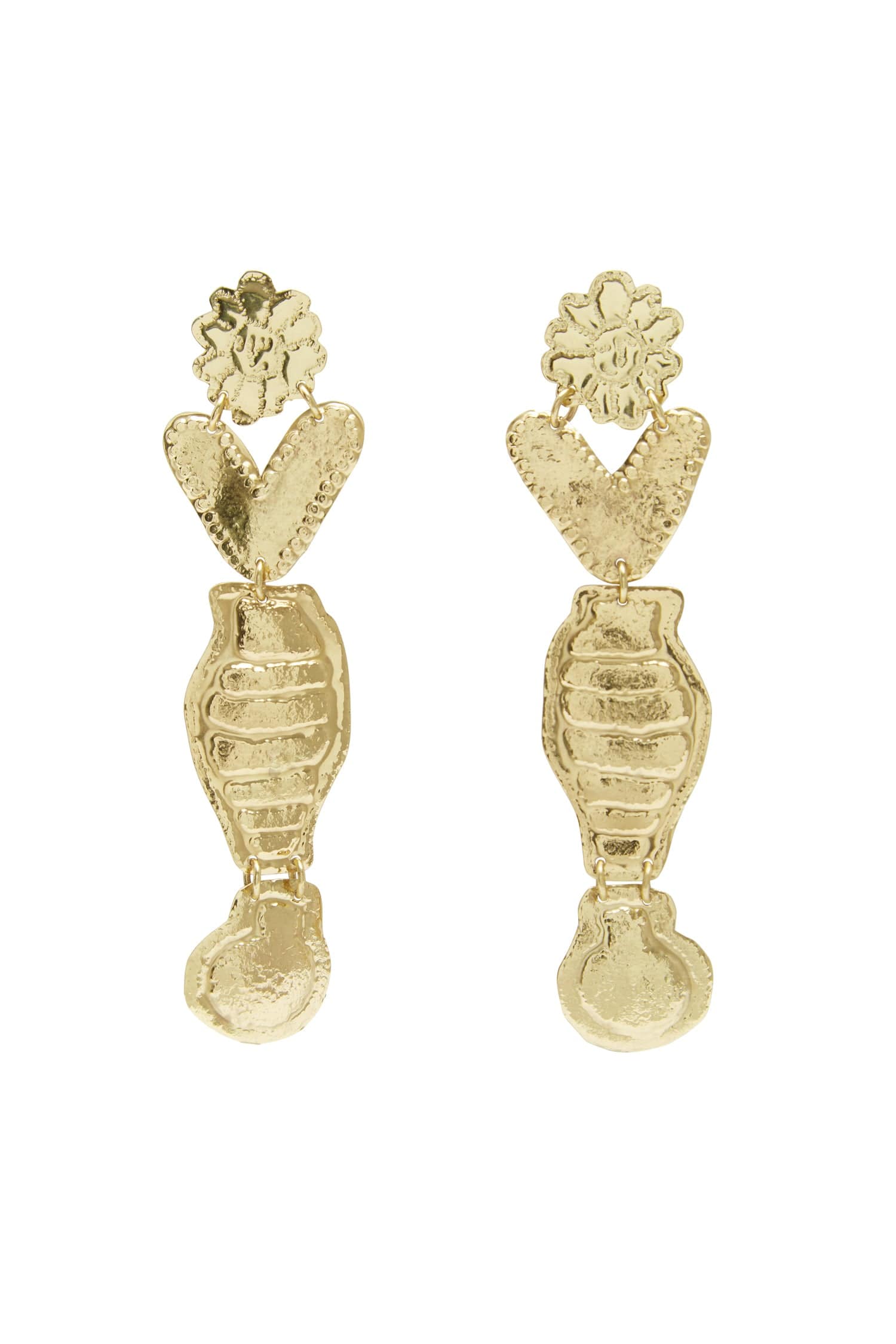 Alemais Le Jardin Hammered Charm Earrings