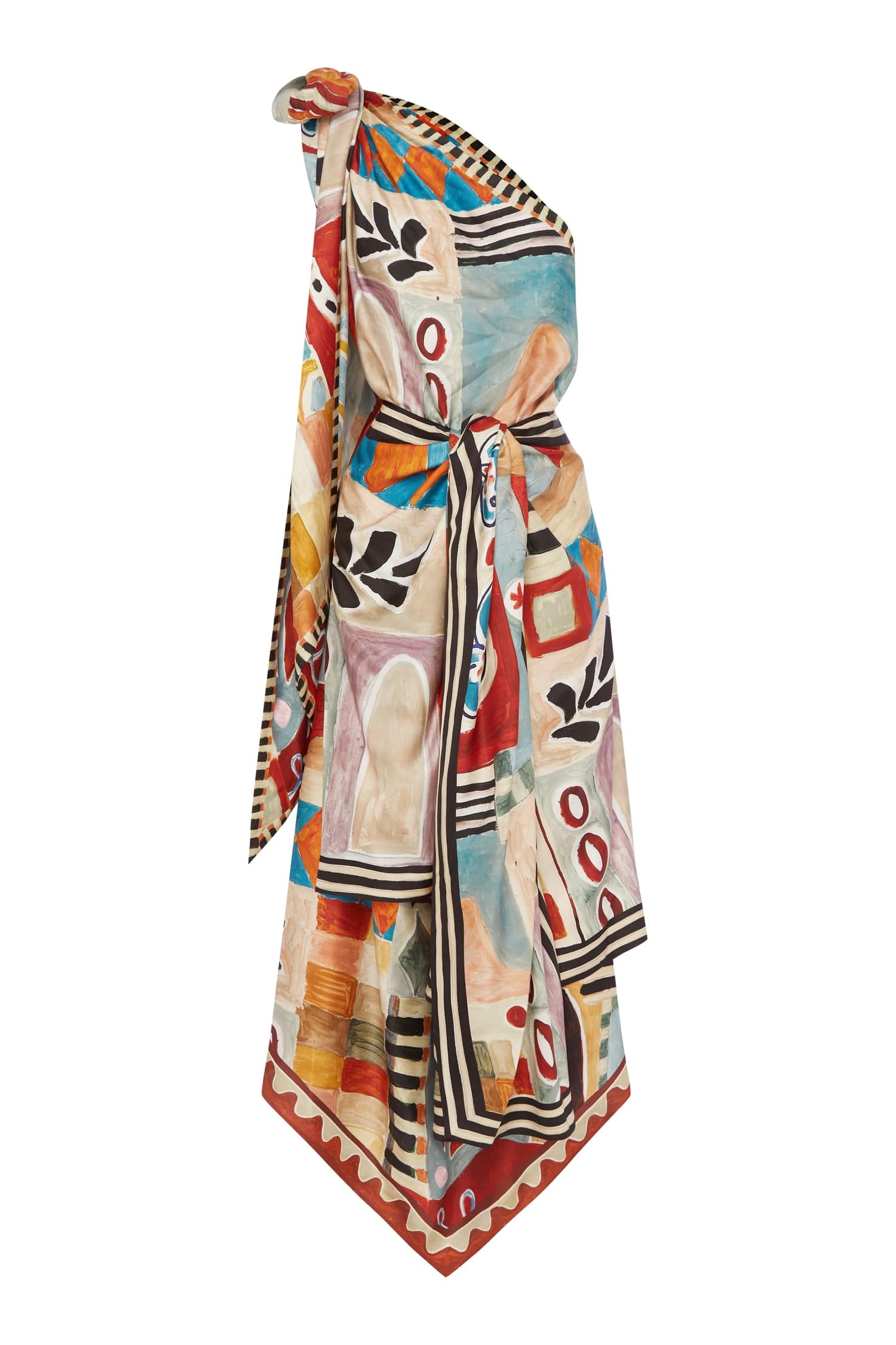 Alemais Michelle Scarf Silk Midi Dress