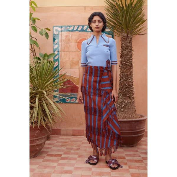 Alemais Noura Knit Polo Blue