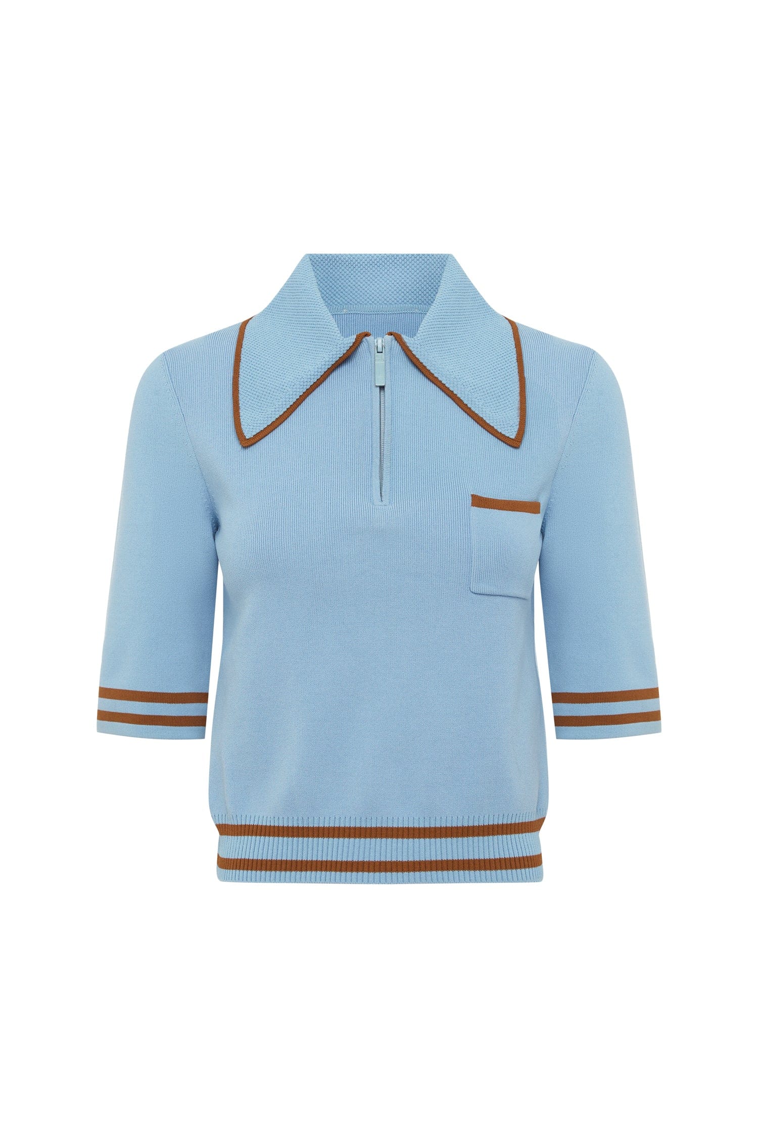 Alemais Noura Knit Polo Blue