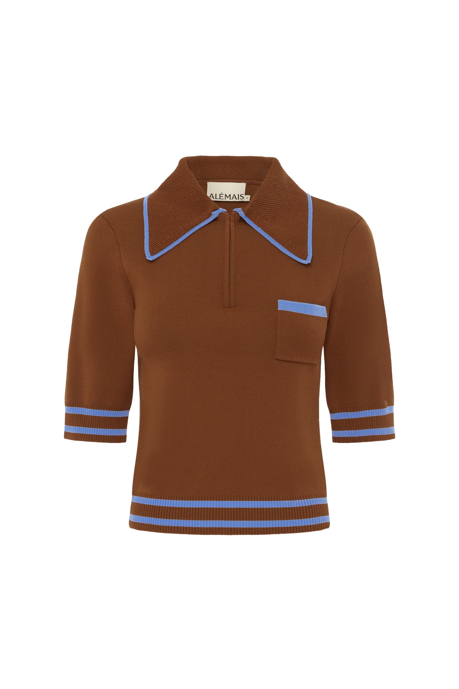 Alemais Noura Knit Polo Rust