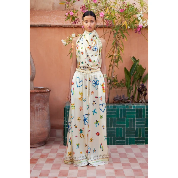 Alemais Sidi Silk Palazzo Silk Pant