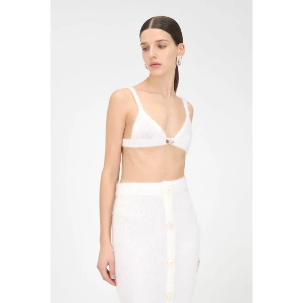 Alessandra Rich Carded Mohair Bra Top, view 5