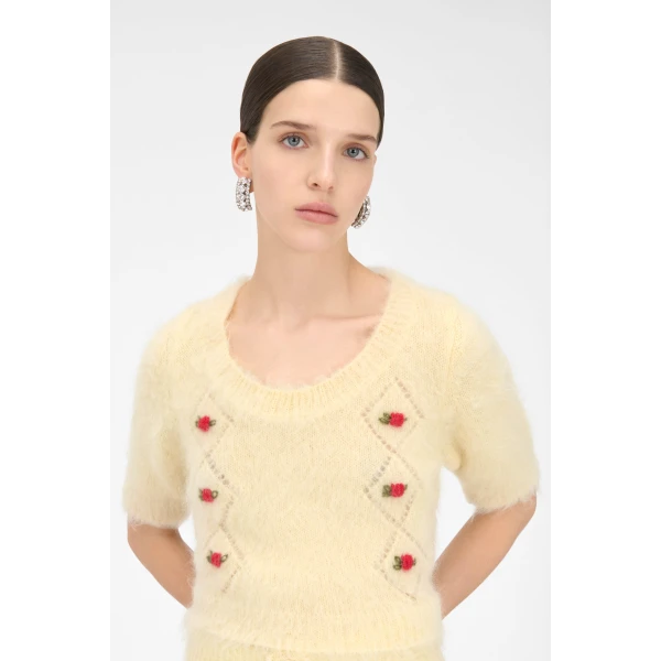 Alessandra Rich Carded Mohair Jumper Knit, view 5