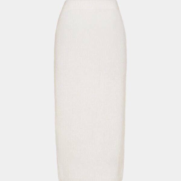 Carded Mohair Midi Skirt