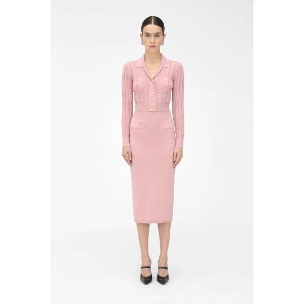 Alessandra Rich Cashmere Midi Skirt, view 3