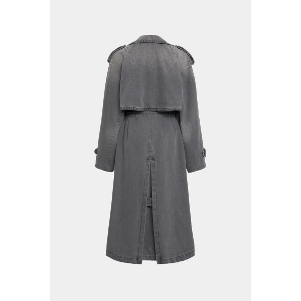 Alessandra Rich Denim Trench Coat, view 2
