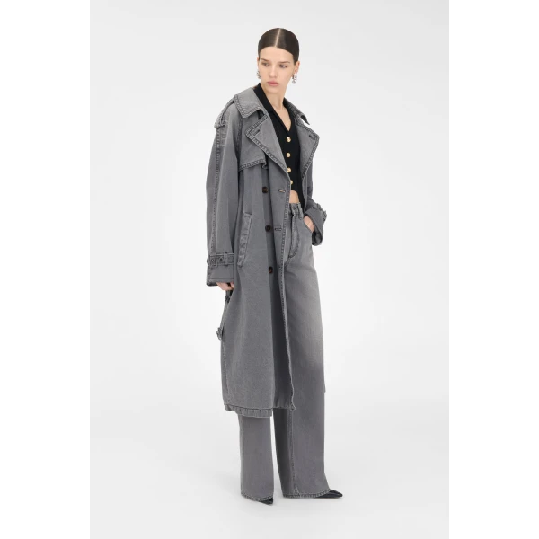 Alessandra Rich Denim Trench Coat, view 5