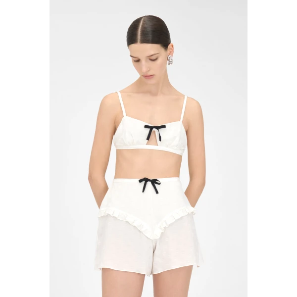 Alessandra Rich Flowers Jacquard Bra Top, view 5