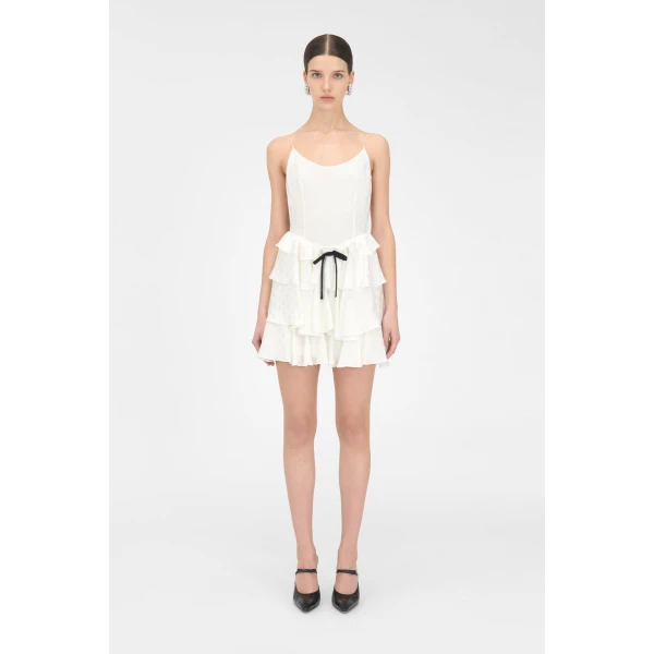 Alessandra Rich Flowers Jacquard Mini Dress, view 3