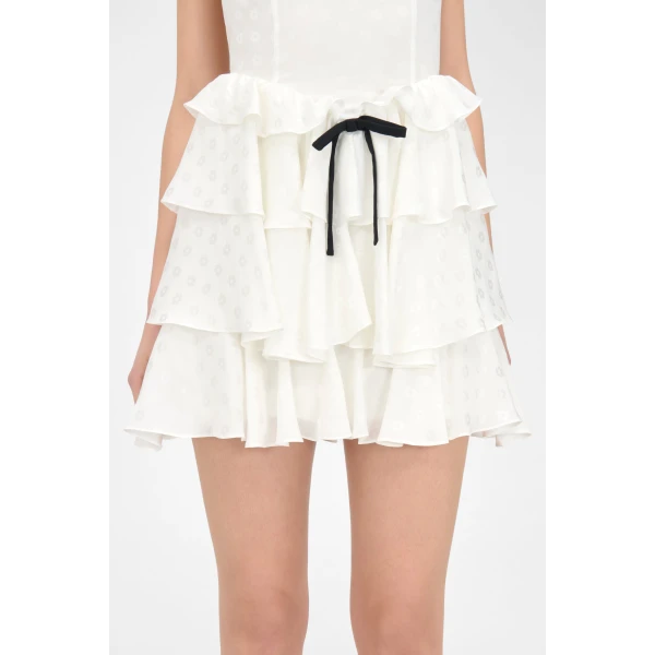 Alessandra Rich Flowers Jacquard Mini Dress, view 5