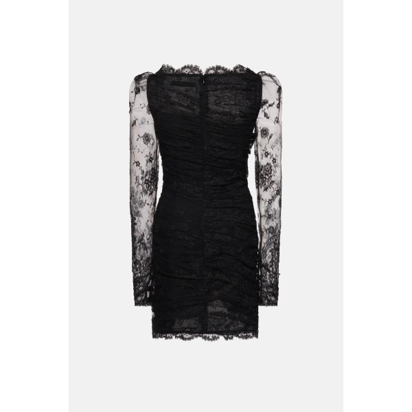 Alessandra Rich Lace Draped Mini Dress, view 2