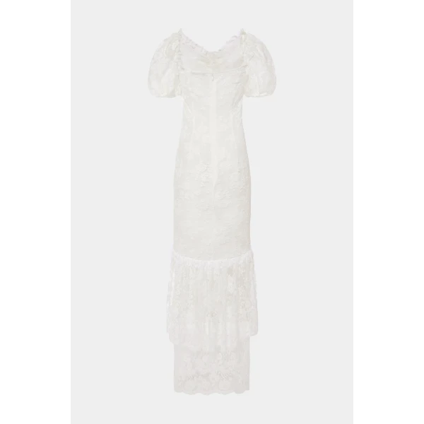 Alessandra Rich Lace Dress With Rose, view 2