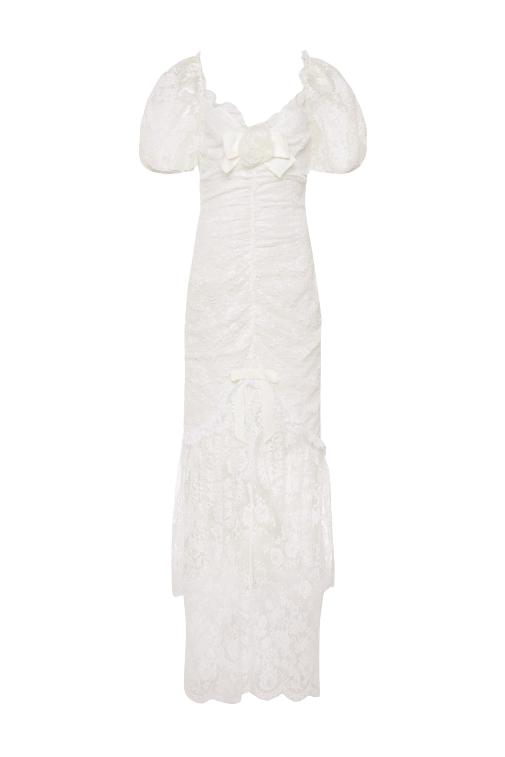 Alessandra Rich Lace Dress With Rose