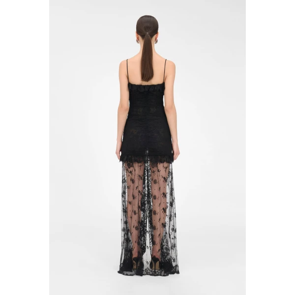 Alessandra Rich Lace Dress With Split, view 4