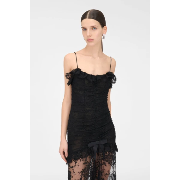 Alessandra Rich Lace Dress With Split, view 5