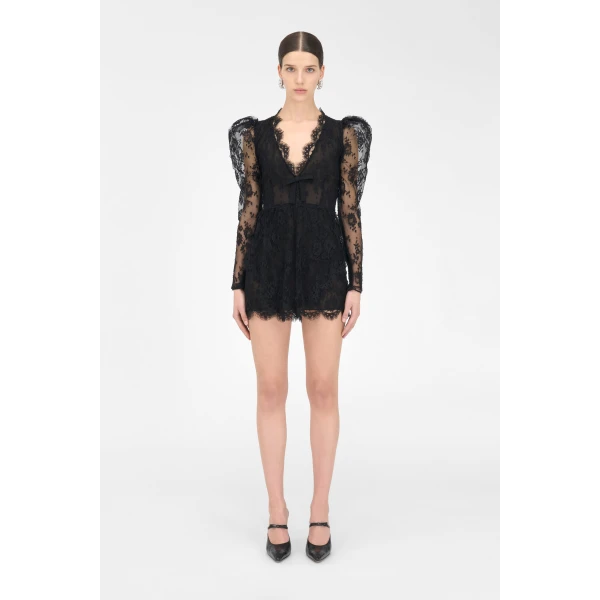 Alessandra Rich Lace Mini Dress, view 3