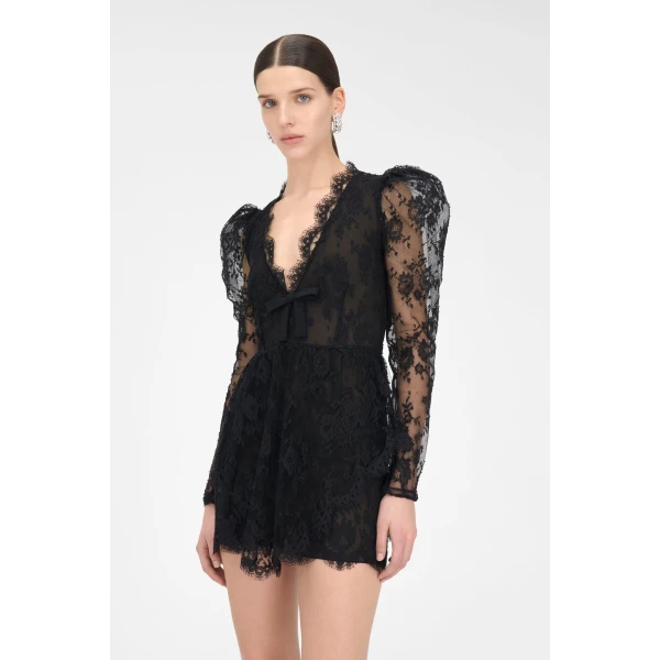 Alessandra Rich Lace Mini Dress, view 5