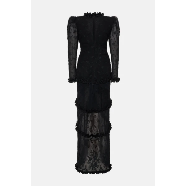 Alessandra Rich Lace V-Neck Dress, view 2
