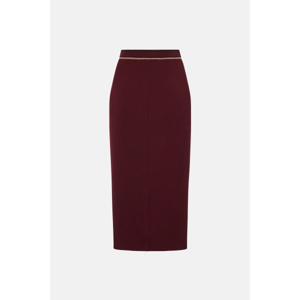 Alessandra Rich Merino Wool Midi Skirt, view 2