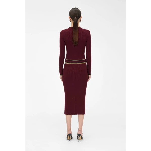 Alessandra Rich Merino Wool Midi Skirt, view 4