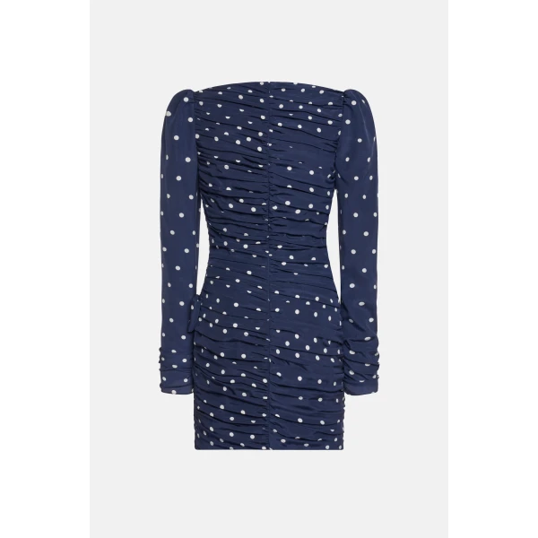 Alessandra Rich Polka Dot Draped Mini Dress, view 2