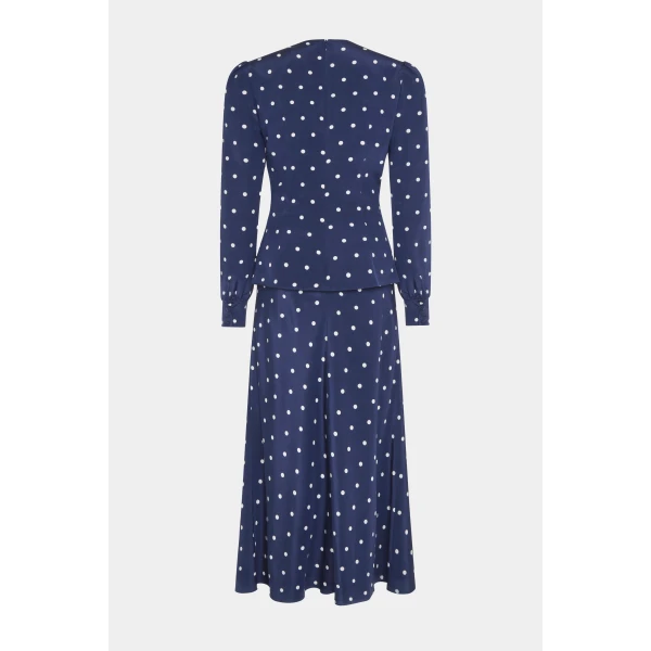 Alessandra Rich Polka Dot Dress With Jewel Buttons, view 2