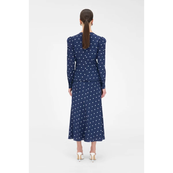 Alessandra Rich Polka Dot Dress With Jewel Buttons, view 4