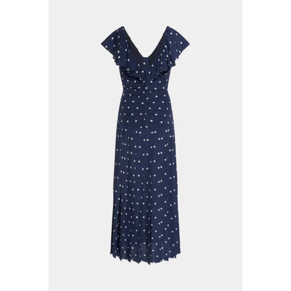 Alessandra Rich Polka Dot Dress With Ruffle, view 2