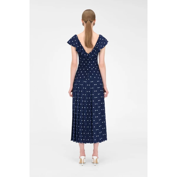 Alessandra Rich Polka Dot Dress With Ruffle, view 4