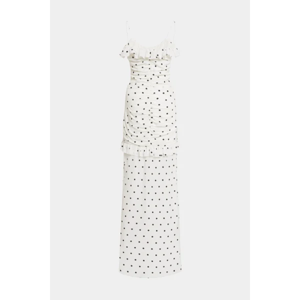 Alessandra Rich Polka Dot Dress With Split, view 2