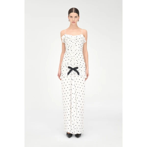 Alessandra Rich Polka Dot Dress With Split, view 3