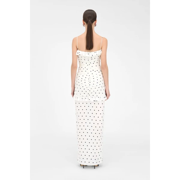 Alessandra Rich Polka Dot Dress With Split, view 4