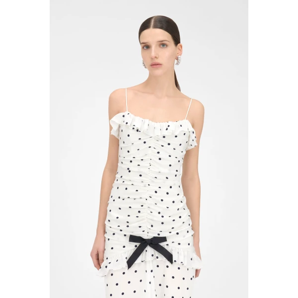 Alessandra Rich Polka Dot Dress With Split, view 5