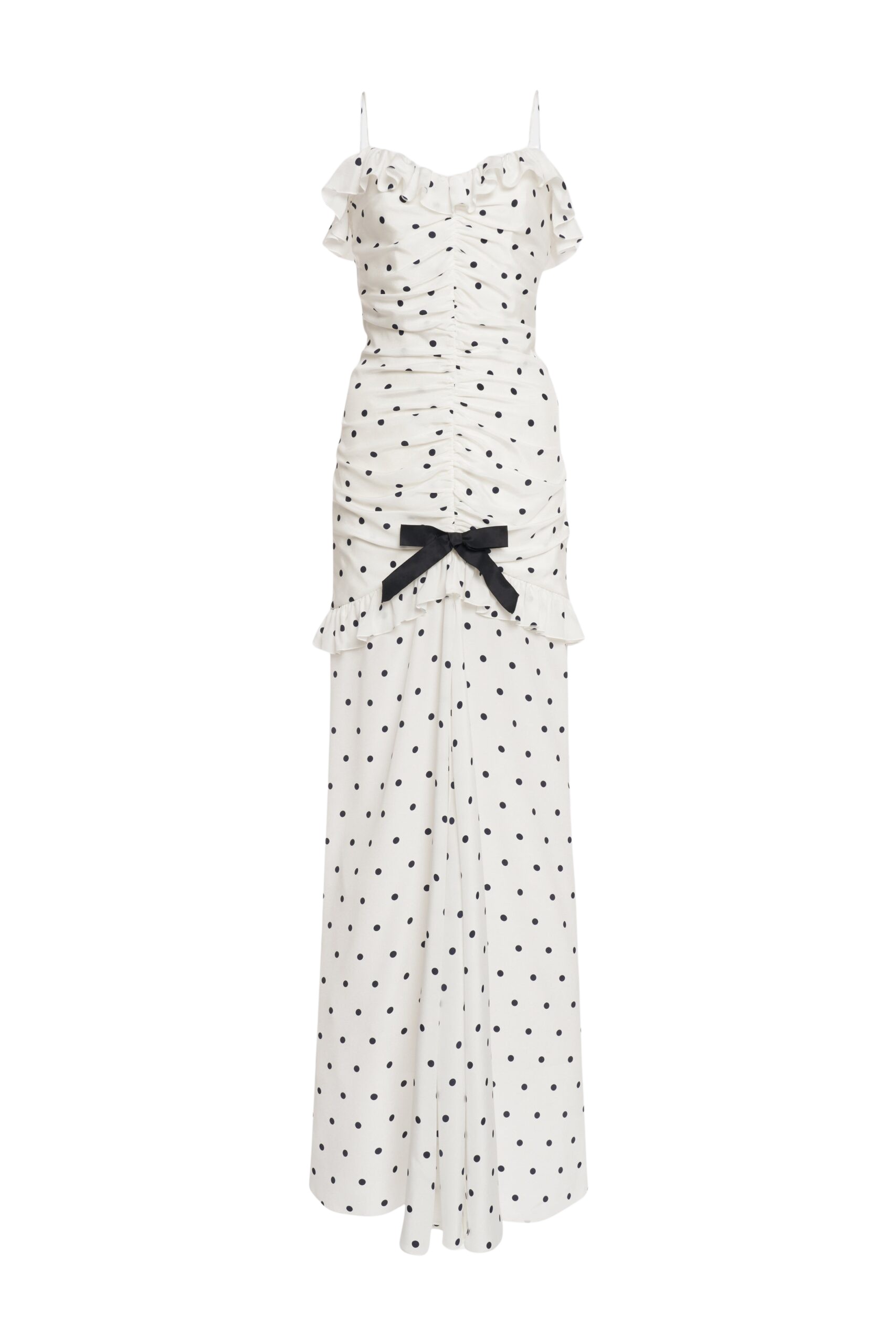 Alessandra Rich Polka Dot Dress With Split