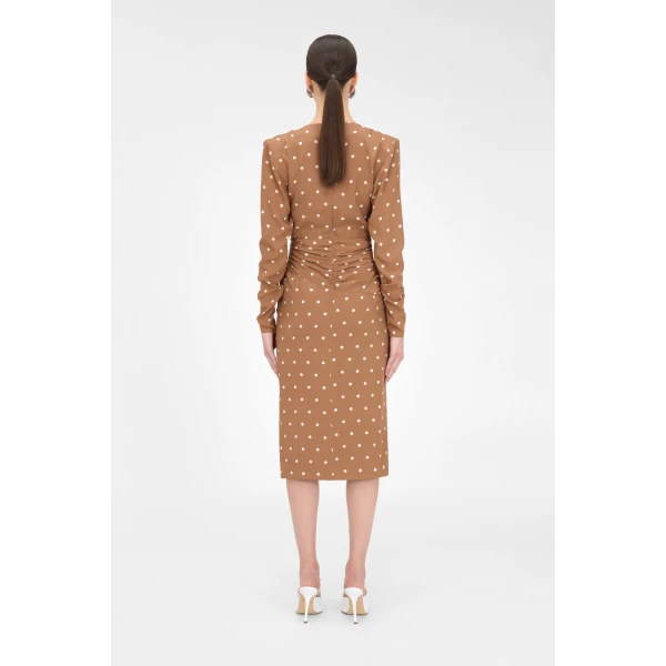 Alessandra Rich Polka Dot Dress With Volant, view 4