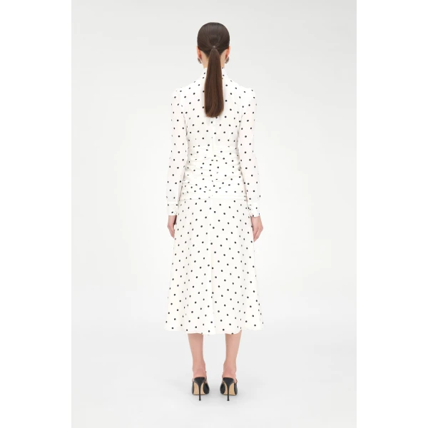 Alessandra Rich Polka Dot High Neck Dress, view 4