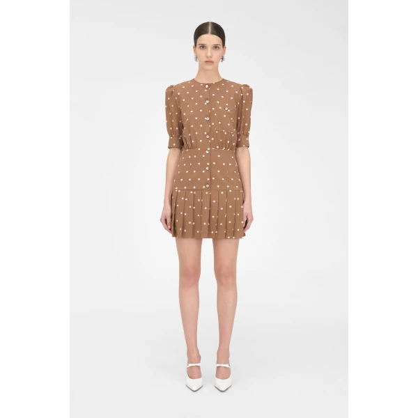 Alessandra Rich Polka Dot Mini Dress, view 3