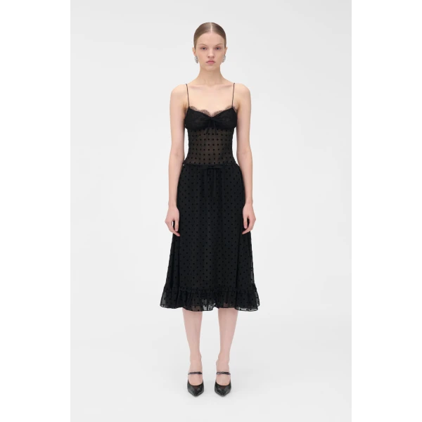 Alessandra Rich Polka Dot Skirt With Bow, view 3