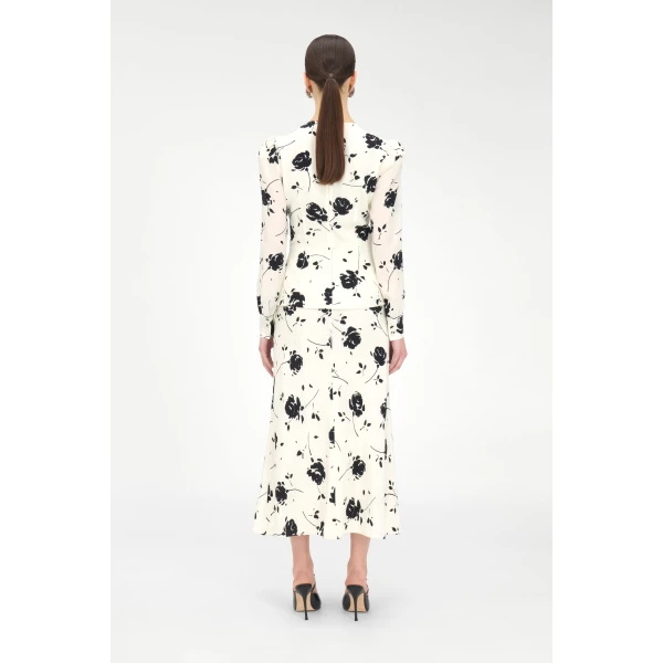 Alessandra Rich Rose Print Dress, view 4