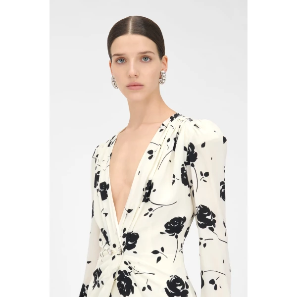 Alessandra Rich Rose Print Dress, view 5