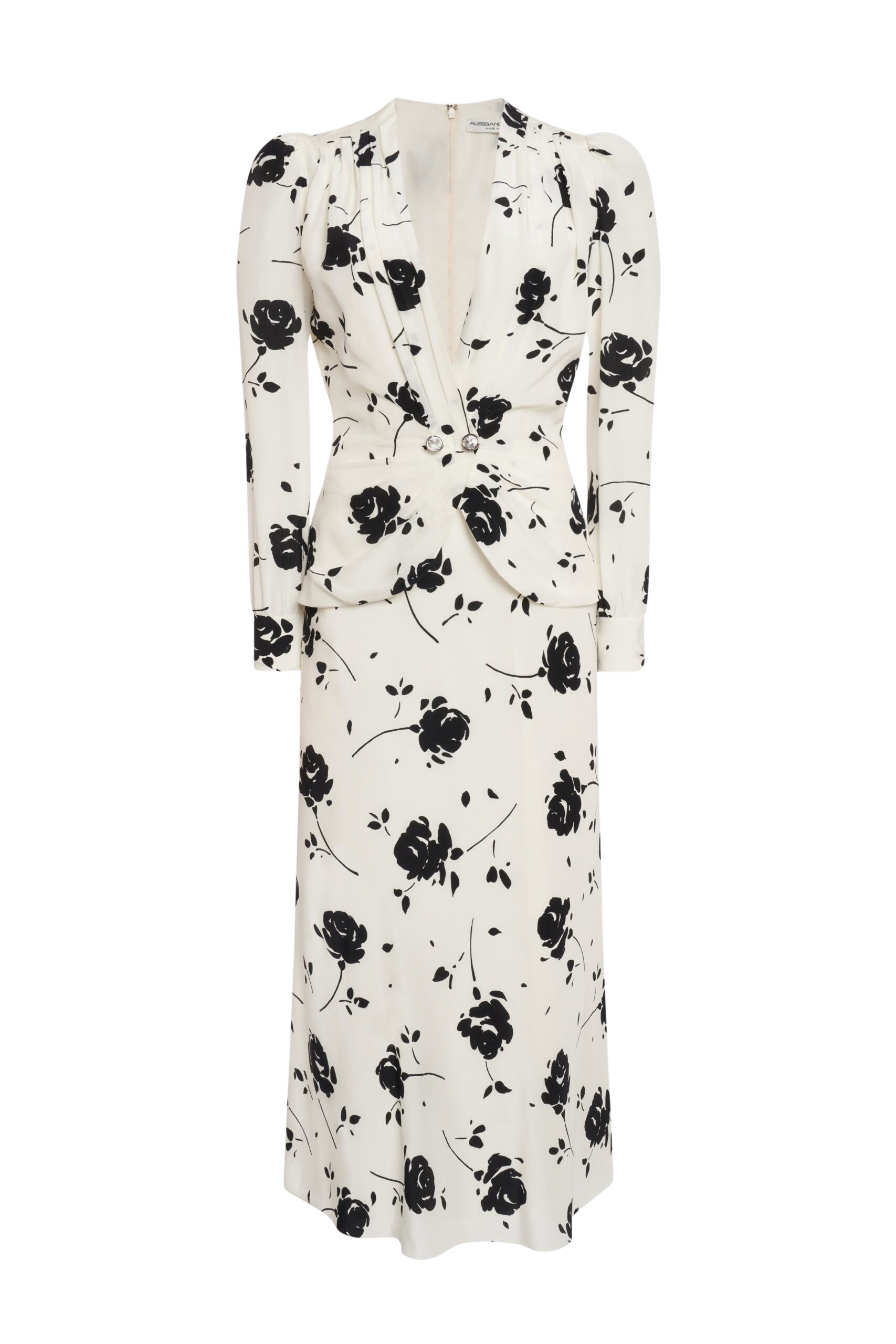 Alessandra Rich Rose Print Dress