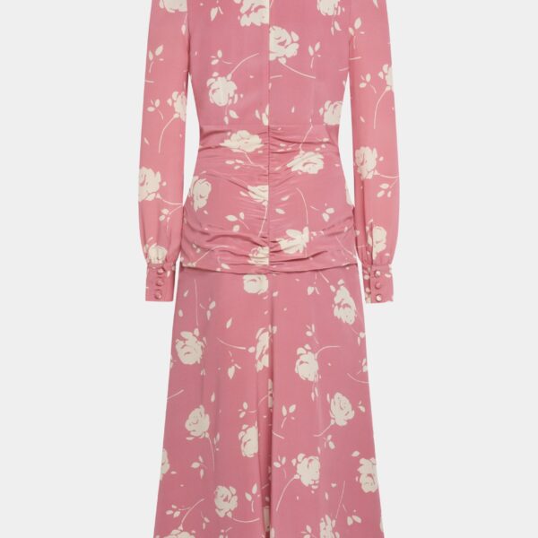 Rose Print High Neck Dress