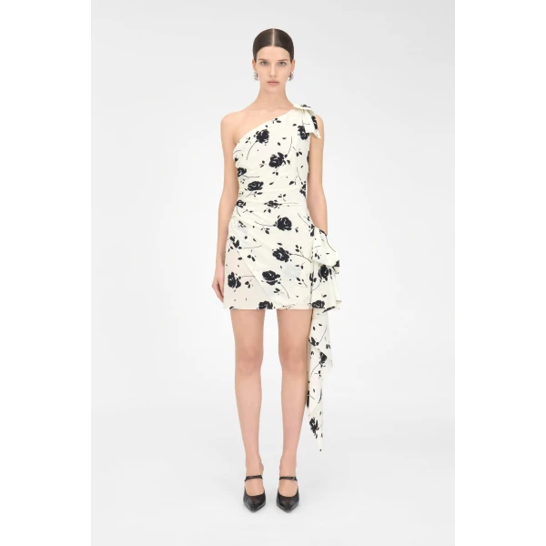 Alessandra Rich Rose Print Mini Dress, view 3
