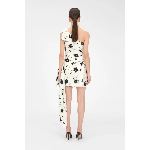 Alessandra Rich Rose Print Mini Dress, view 4