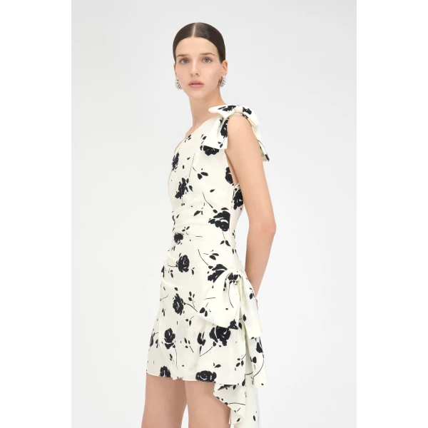 Alessandra Rich Rose Print Mini Dress, view 5
