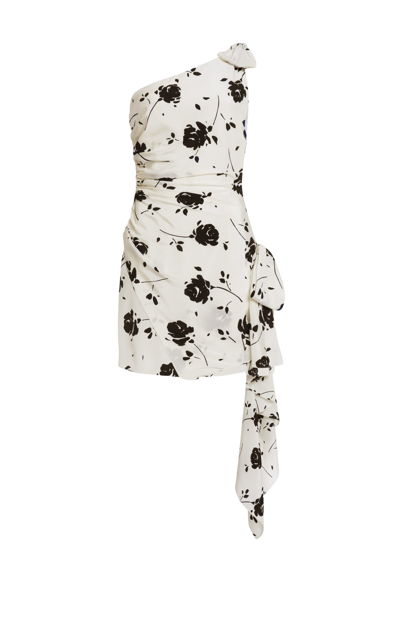 Alessandra Rich Rose Print Mini Dress