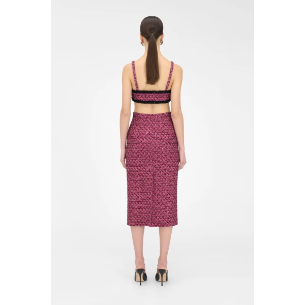 Alessandra Rich Sequin Tweed Bralette, view 4